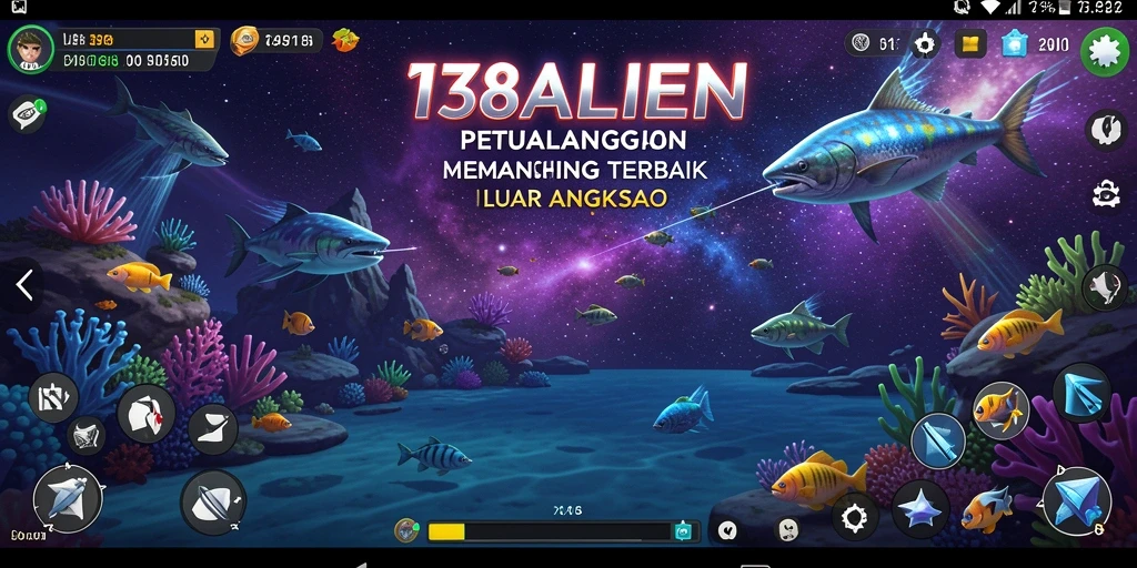 Tampilan gameplay menarik dari 138ALIEN dalam petualangan memancing luar angkasa.