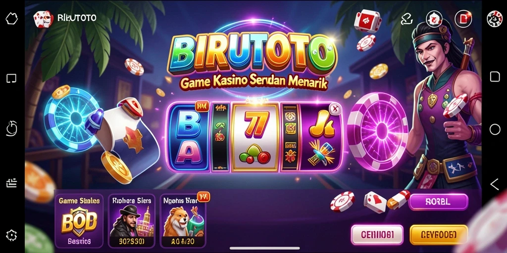 Screenshot BIRUTOTO menampilkan pengalaman bermain Kasino yang seru.