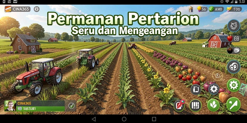 Tampilan gameplay CINA365 yang menarik dan penuh warna.