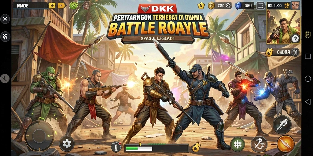 Tampilan gameplay DKK yang mendebarkan dan penuh aksi di arena Battle Royale.