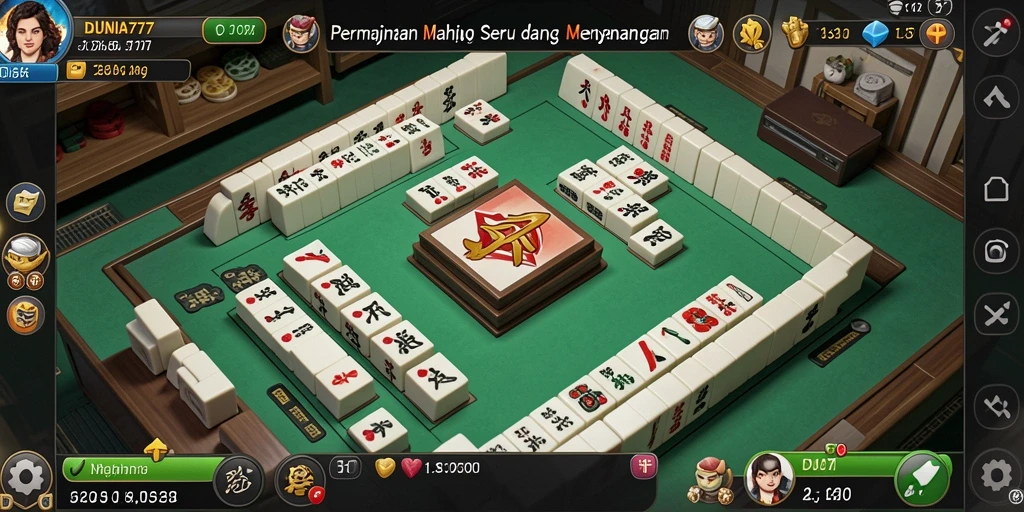 Tampilan menarik dari gameplay DUNIA777 Mahjong.