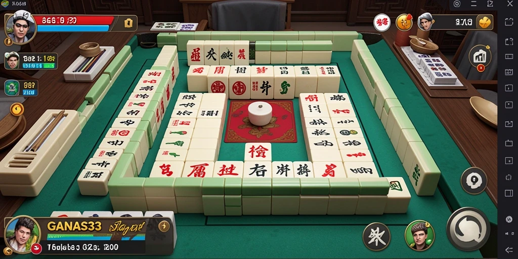 Tampilan menawan dari gameplay Mahjong yang menantang.