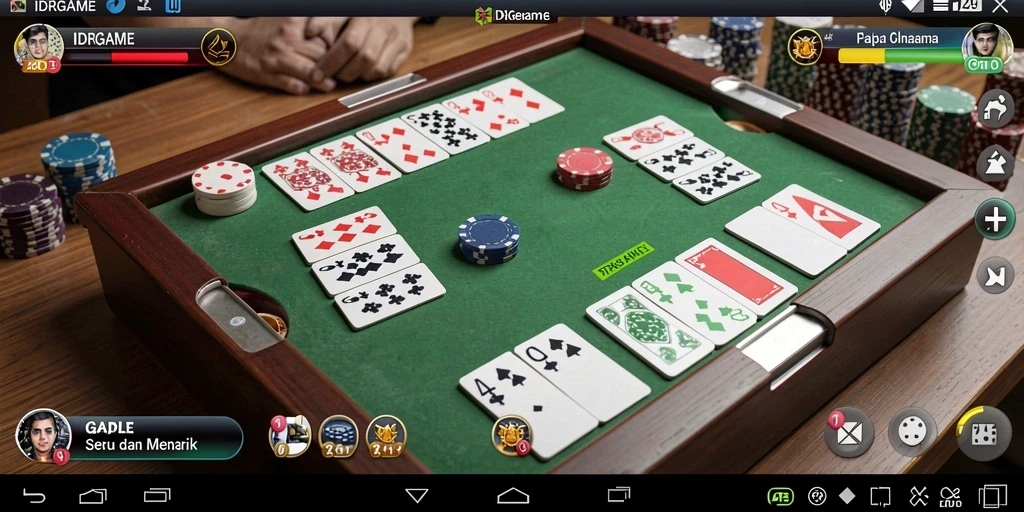 Tampilan gameplay seru dari IDRGAME saat bermain Gaple.