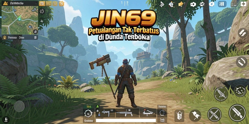Gameplay JIN69 menampilkan dunia terbuka yang luas dan indah.