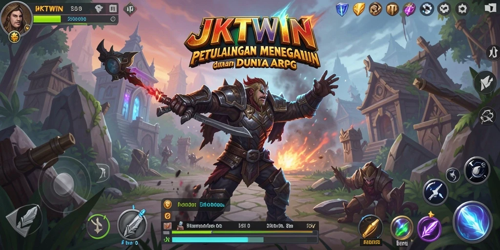 Screenshot gameplay JKTWIN menampilkan pertarungan seru dan karakter khas.