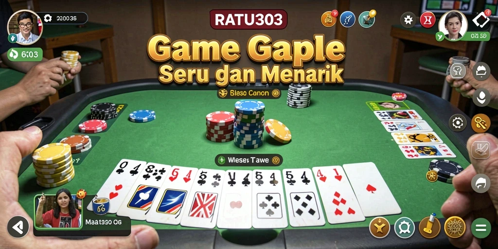 Gameplay Gaple yang seru di RATU303, nikmati keseruan bersama teman.