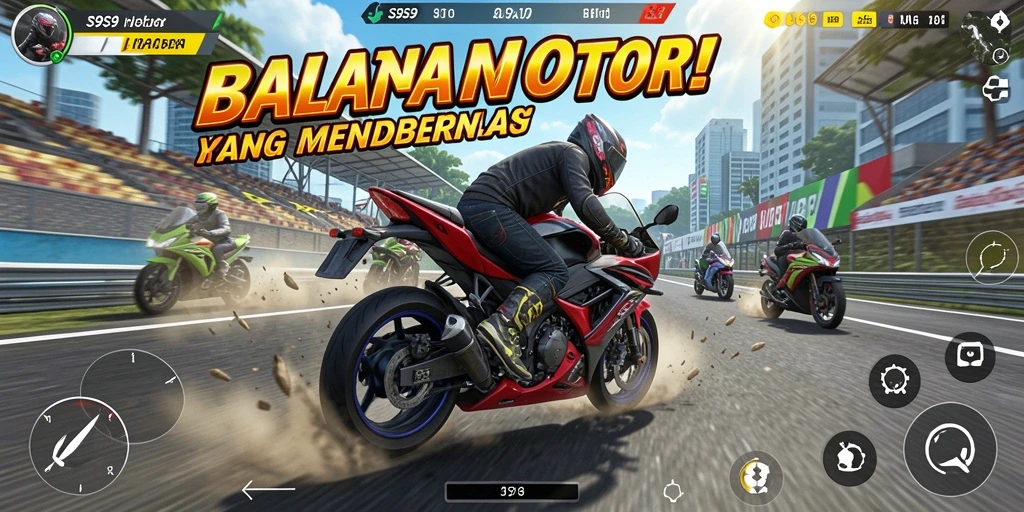 Gameplay menegangkan S9S9 dengan motor balap.