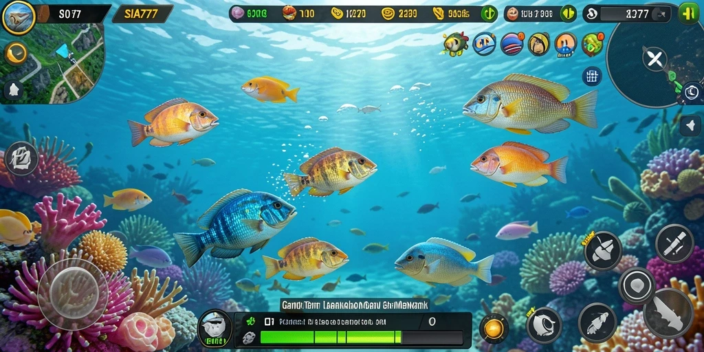 Screenshot gameplay SIA777 menampilkan aksi seru menembak ikan.
