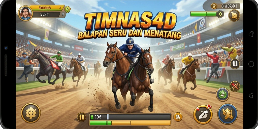 Tampilan gameplay seru dengan mobil balap yang cepat.