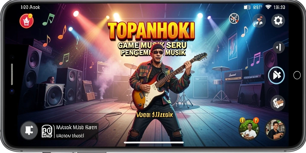 Tampilan gameplay menarik dari aplikasi TOPANHOKI saat memainkan musik.