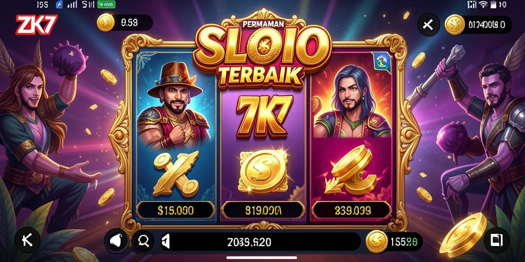 Screenshot ZK7 menampilkan gameplay slot yang mengasyikkan.